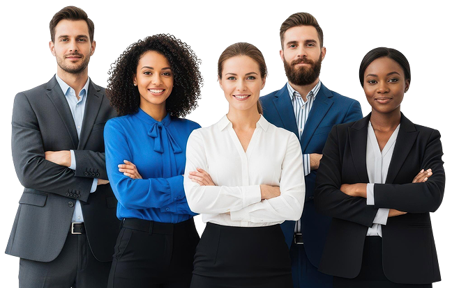 Professional remote staffing team ready to support client operations